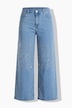 Jeans-Culotte, weites Bein, Glitzersteinchen, 5-Pocket