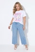 Jeans-Culotte, weites Bein, Glitzersteinchen, 5-Pocket