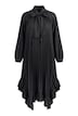 Midi-Plisseekleid, A-Linie, Stehkragen, 3/4-Raglanärmel