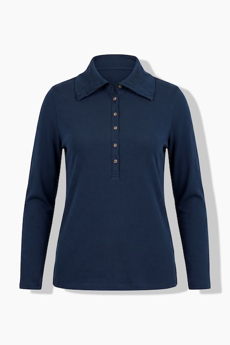 Shirt, Slim, Rollkragen, Langarm, Biobaumwolle