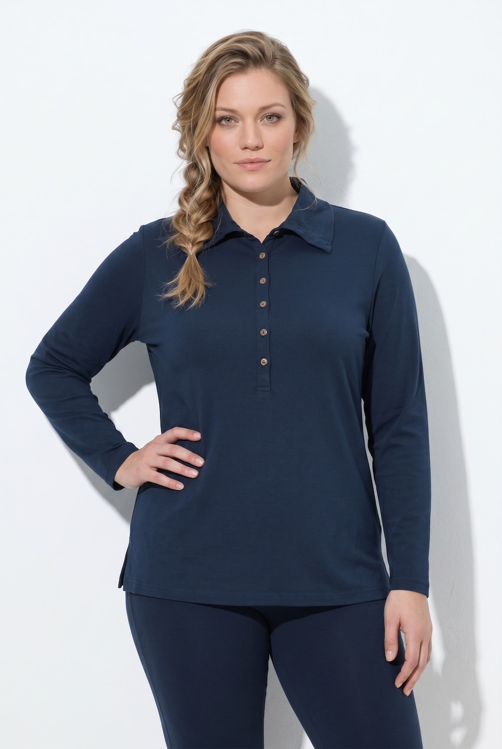 Shirt, Slim, Rollkragen, Langarm, Biobaumwolle