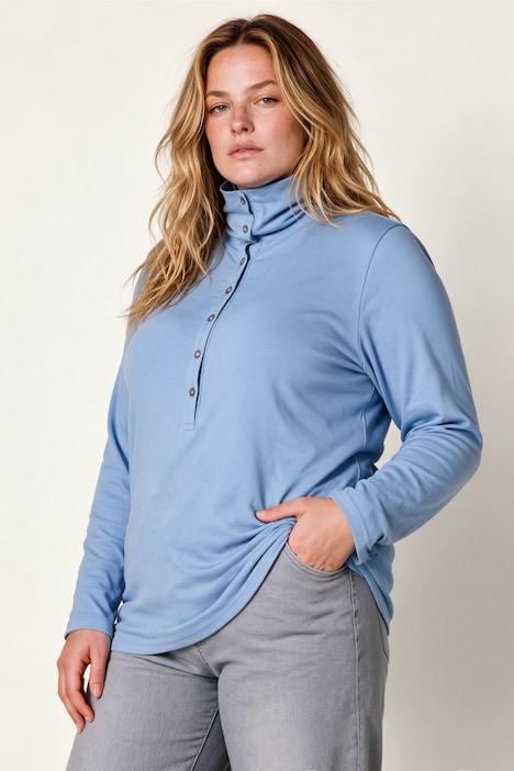 Shirt, Slim, Rollkragen, Langarm, Biobaumwolle