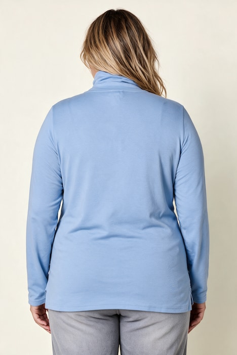 Shirt, Slim, Rollkragen, Langarm, Biobaumwolle