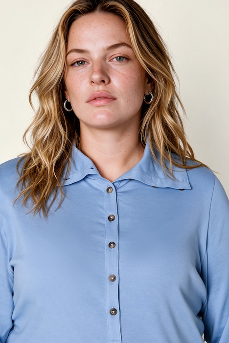 Shirt, Slim, Rollkragen, Langarm, Biobaumwolle
