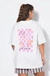 T-shirt, oversized vorm, opdruk achter meisjesdiner