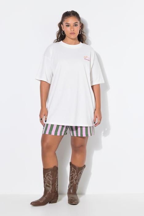 T-shirt, oversized vorm, opdruk achter meisjesdiner