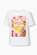 T-shirt, oversized vorm, bloemen/statement