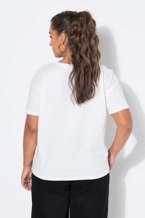 T-shirt, oversized vorm, bloemen/statement