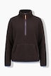 Teddy-Sweatshirt, Langarm, Stehkragen