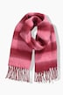 Strickschal, 2 farbige Streifen, Fransen