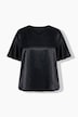 Blusenshirt, Ziersteine, A-Linie, V-Ausschnitt, Glockenärmel