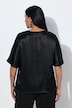 Blusenshirt, Ziersteine, A-Linie, V-Ausschnitt, Glockenärmel