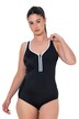 Badeanzug, ohne Softcups, Herzausschnitt, Zipper