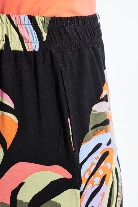 Jersey-Hose, weites, gerades Bein, Blätterdruck