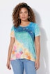 Longshirt, A-Linie, Glitzersteinchen, Strandmotiv