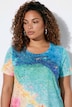 Longshirt, A-Linie, Glitzersteinchen, Strandmotiv