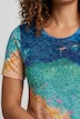 Longshirt, A-Linie, Glitzersteinchen, Strandmotiv