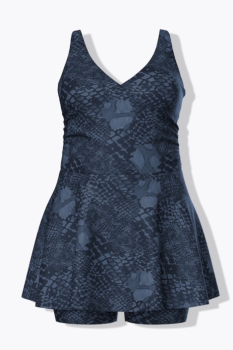 Badekleid, Schlangenmuster, Softcups, Shorts