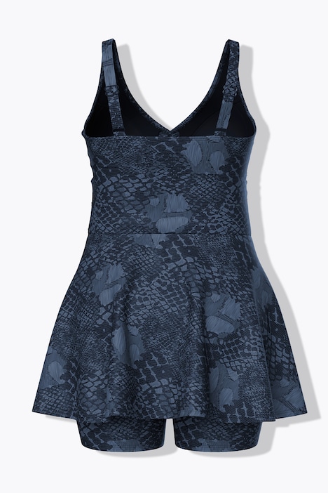Badekleid, Schlangenmuster, Softcups, Shorts