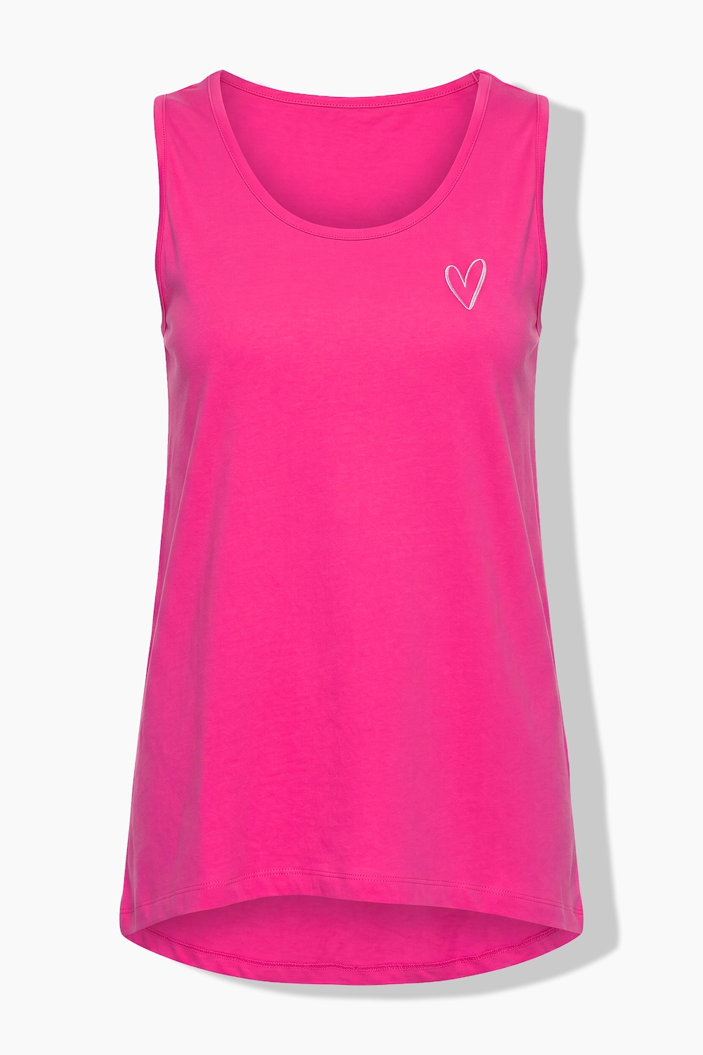 Longtop, A-Linie, Herz-Stickerei