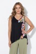 Longtop, A-Linie, halb mit Blätter-Muster, Zipfelsaum
