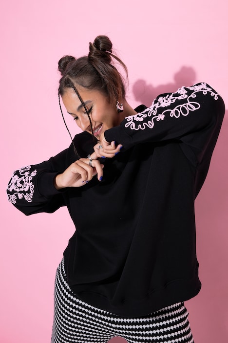 Sweatshirt, Oversize Shape, Langarm-Stickerei