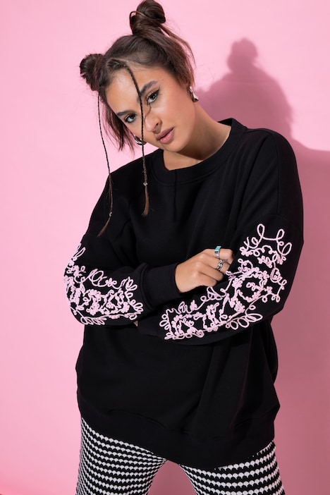 Sweatshirt, Oversize Shape, Langarm-Stickerei
