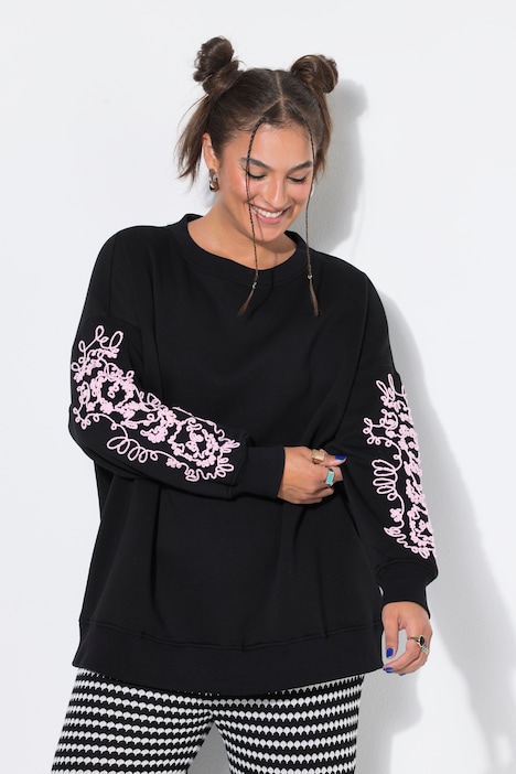 Sweatshirt, Oversize Shape, Langarm-Stickerei