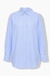 Hemdbluse, oversized, Langarm, gerundeter Saum
