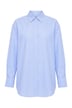 Hemdbluse, oversized, Langarm, gerundeter Saum