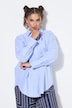 Hemdbluse, oversized, Langarm, gerundeter Saum