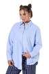 Hemdbluse, oversized, Langarm, gerundeter Saum