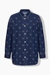Jeanshemd, oversized, Glitzer-Herzen, Langarm