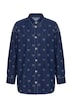 Jeanshemd, oversized, Glitzer-Herzen, Langarm