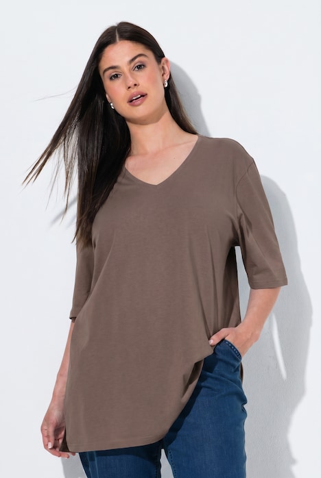 T-shirt, 2-pak, dekolt w serek, rękaw 1/2