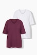 T-Shirt, 2er-Pack, V-Ausschnitt, Halbarm