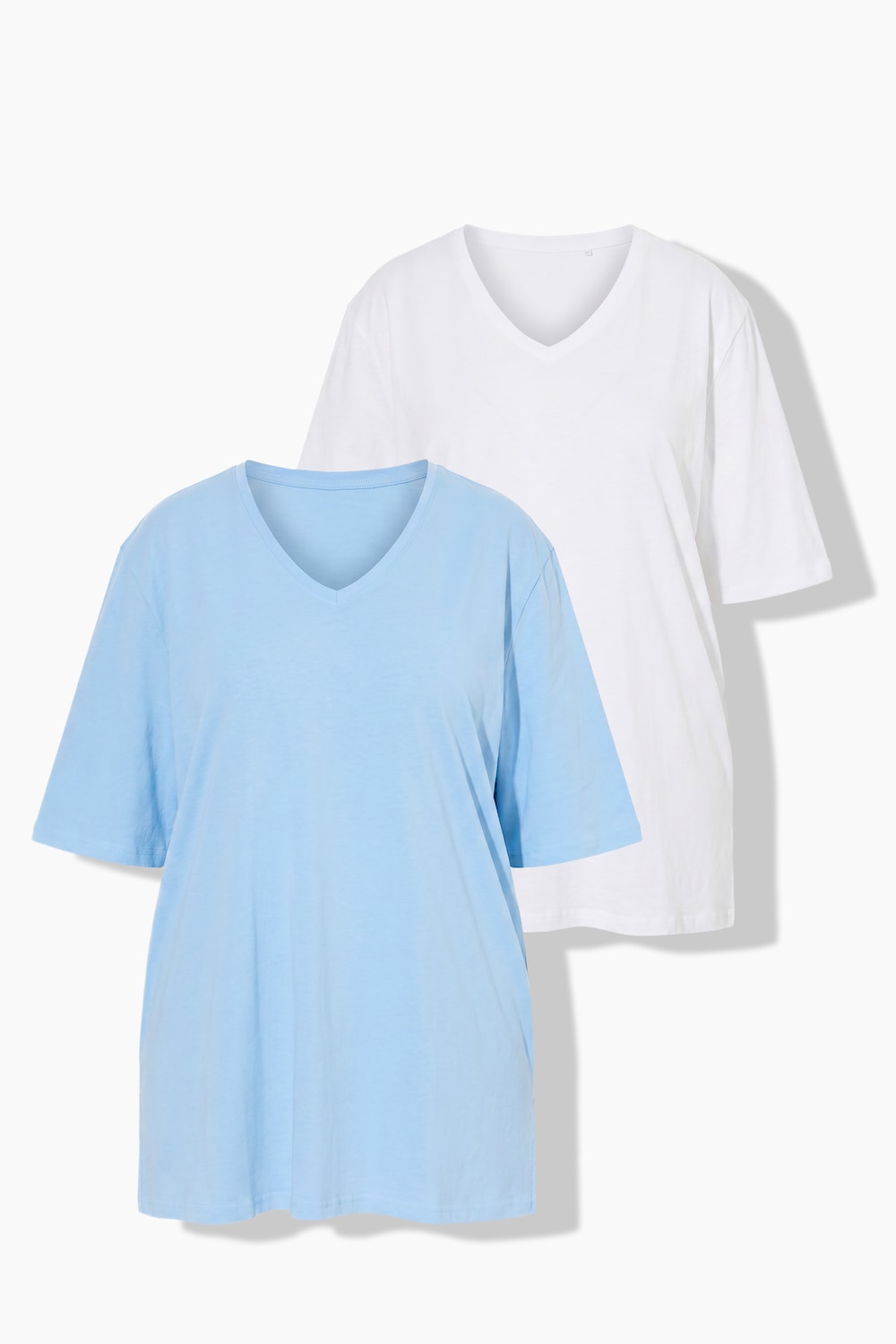 T-Shirt, 2er-Pack, V-Ausschnitt, Halbarm
