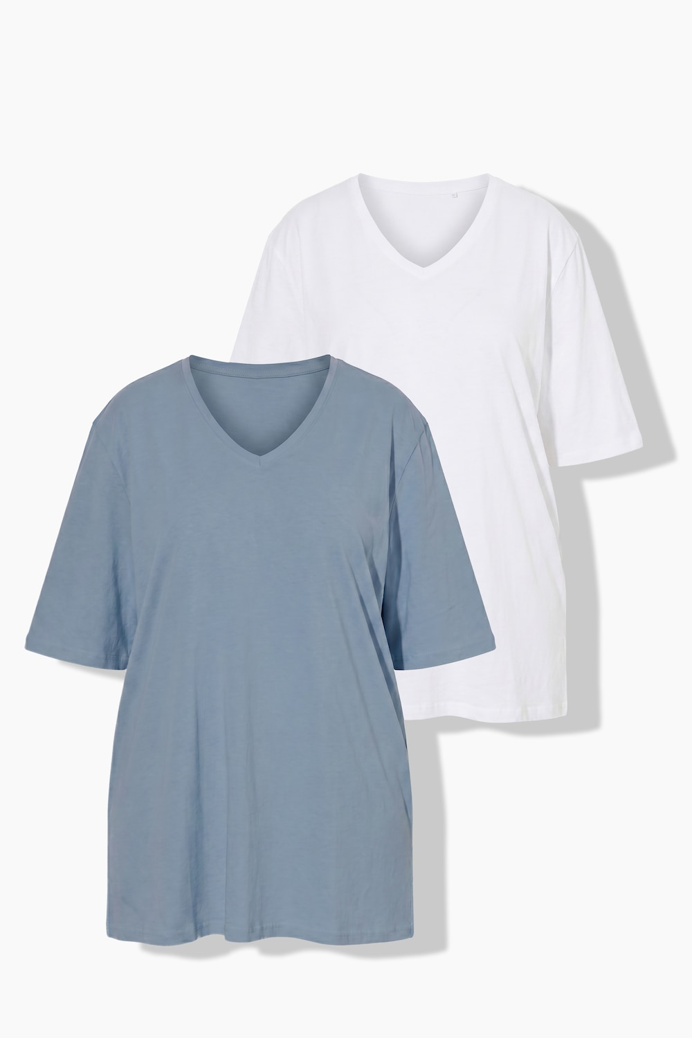 T-Shirt, 2er-Pack, V-Ausschnitt, Halbarm