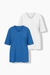 T-Shirt, 2er-Pack, V-Ausschnitt, Halbarm