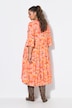 Midikleid, A-Line, Orchideen-Print, Volants