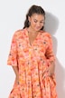 Midikleid, A-Line, Orchideen-Print, Volants