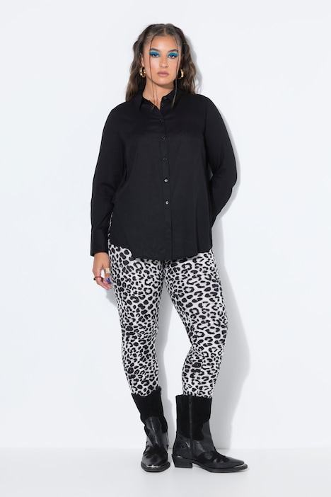 Hemdbluse, Straight Shape, Langarm