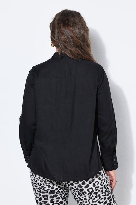 Hemdbluse, Straight Shape, Langarm