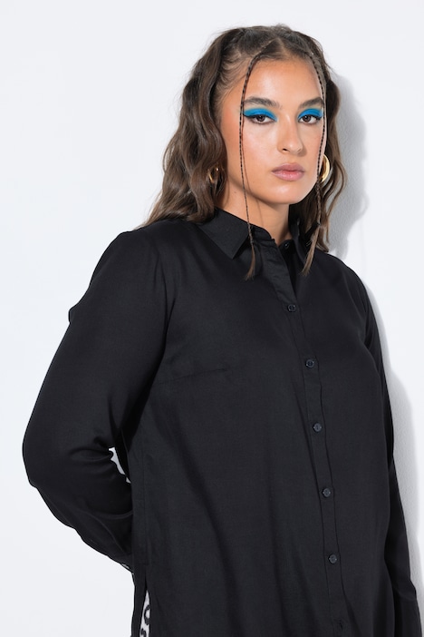 Hemdbluse, Straight Shape, Langarm