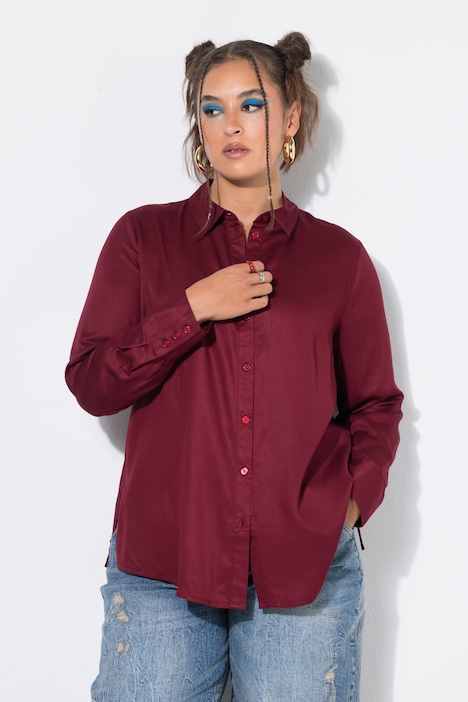Hemdbluse, Straight Shape, Langarm