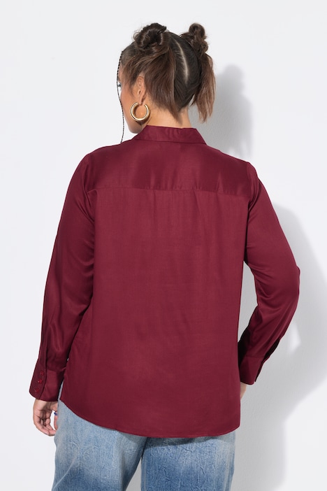 Hemdbluse, Straight Shape, Langarm