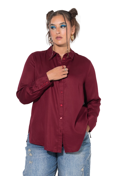 Hemdbluse, Straight Shape, Langarm