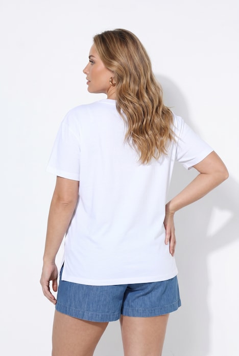 T-shirt, boxy fit, heart print, lettering