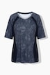 Funktions-Shirt, Schlangenmuster, V-Ausschnitt, Halbarm