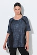 Funktions-Shirt, Schlangenmuster, V-Ausschnitt, Halbarm